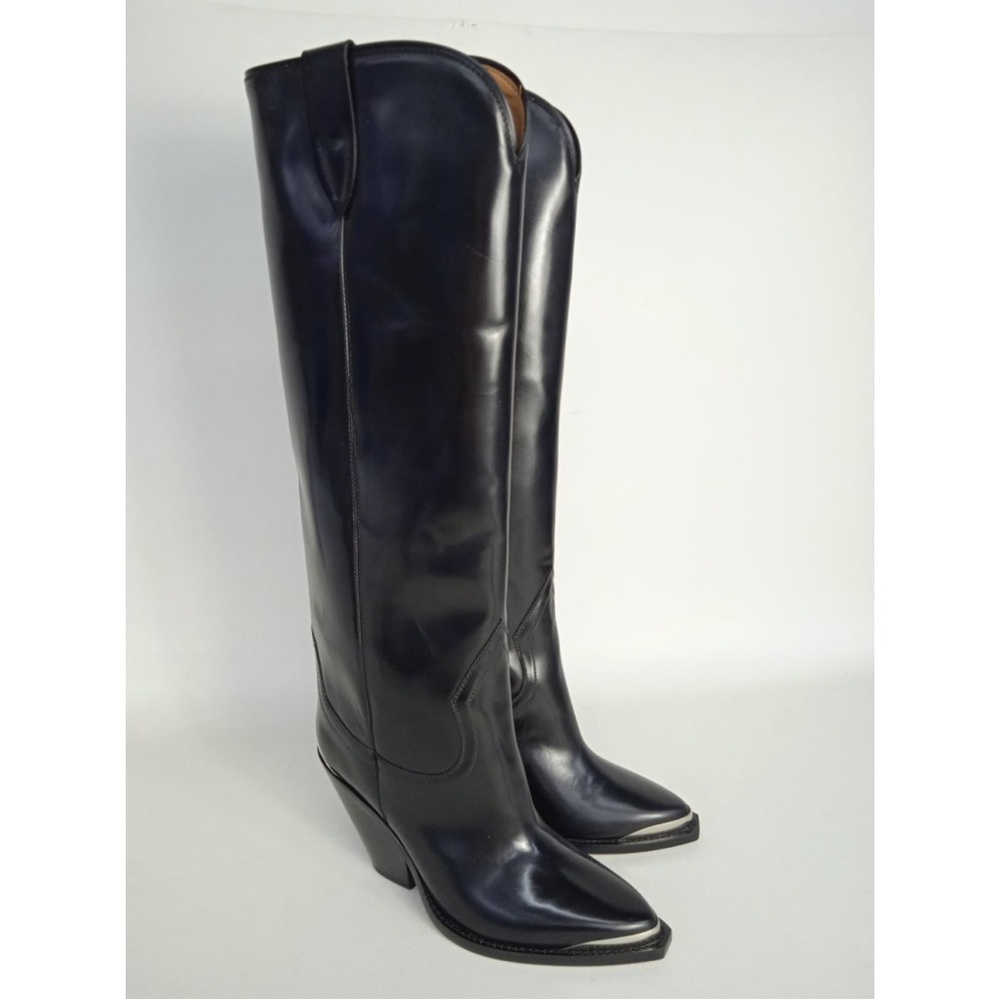 Isabel Marant Lomero tall leather cowboy / western boots size 41.